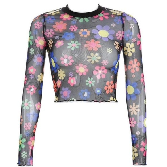 Flower Power Sheer Top - Picture 2 of 6